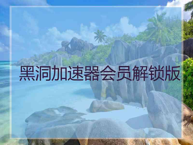 黑洞加速器会员解锁版