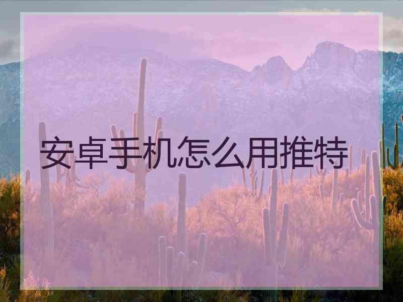 安卓手机怎么用推特
