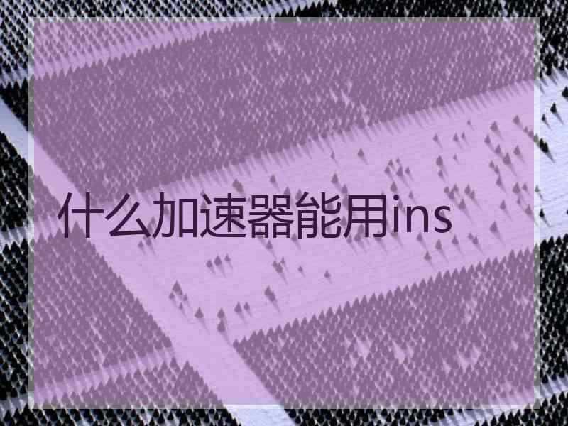 什么加速器能用ins