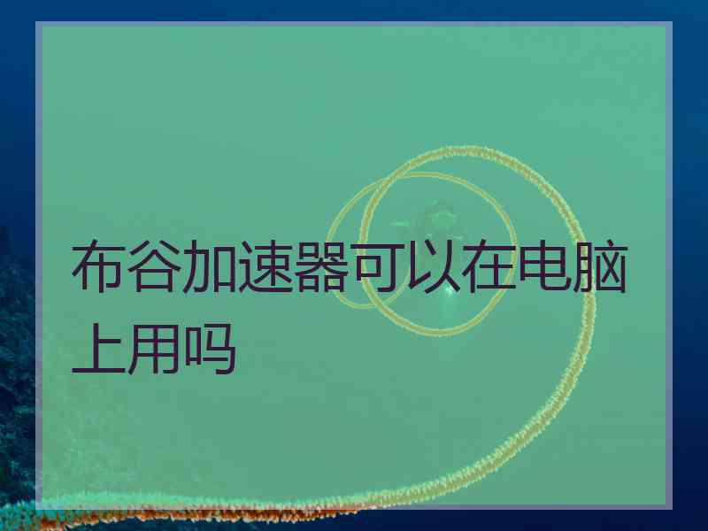 布谷加速器可以在电脑上用吗