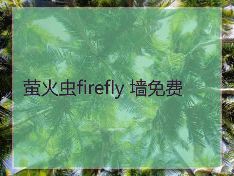 萤火虫firefly 墙免费